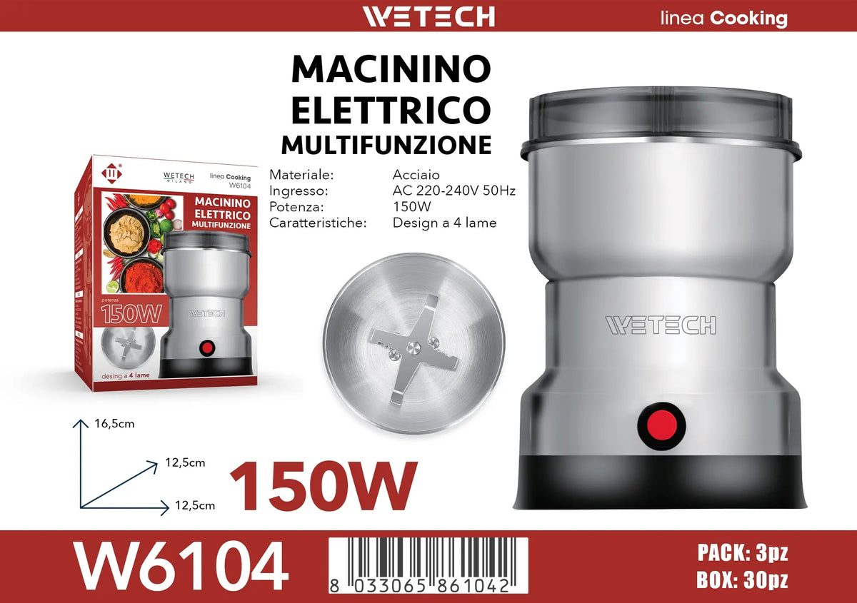 W6104 macinacaffè elettrico 150W multifunzione lama in acciaio