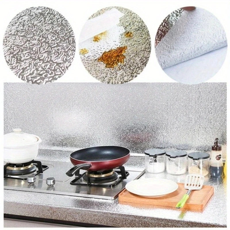 Pellicola adesiva per cucina in alluminio anti-olio impermeabile