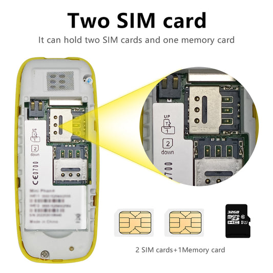 Mini Telefono 2G – Compatto, pratico e perfetto da portare sempre con te