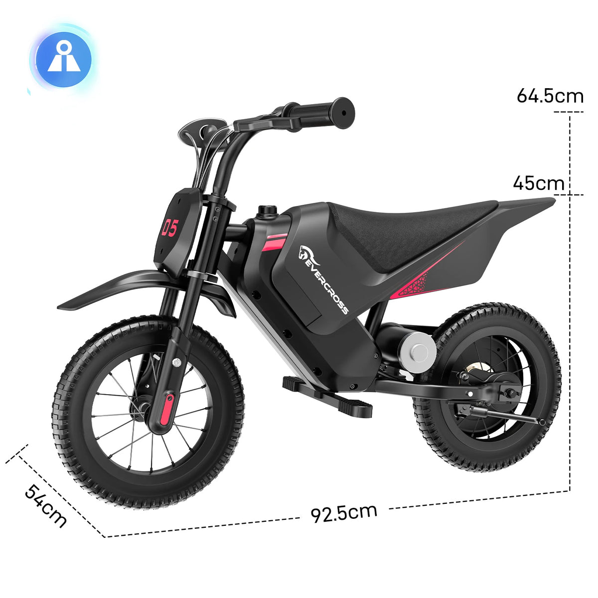 Moto elettrica per bambini 150W con 2 velocità e ruote 12"