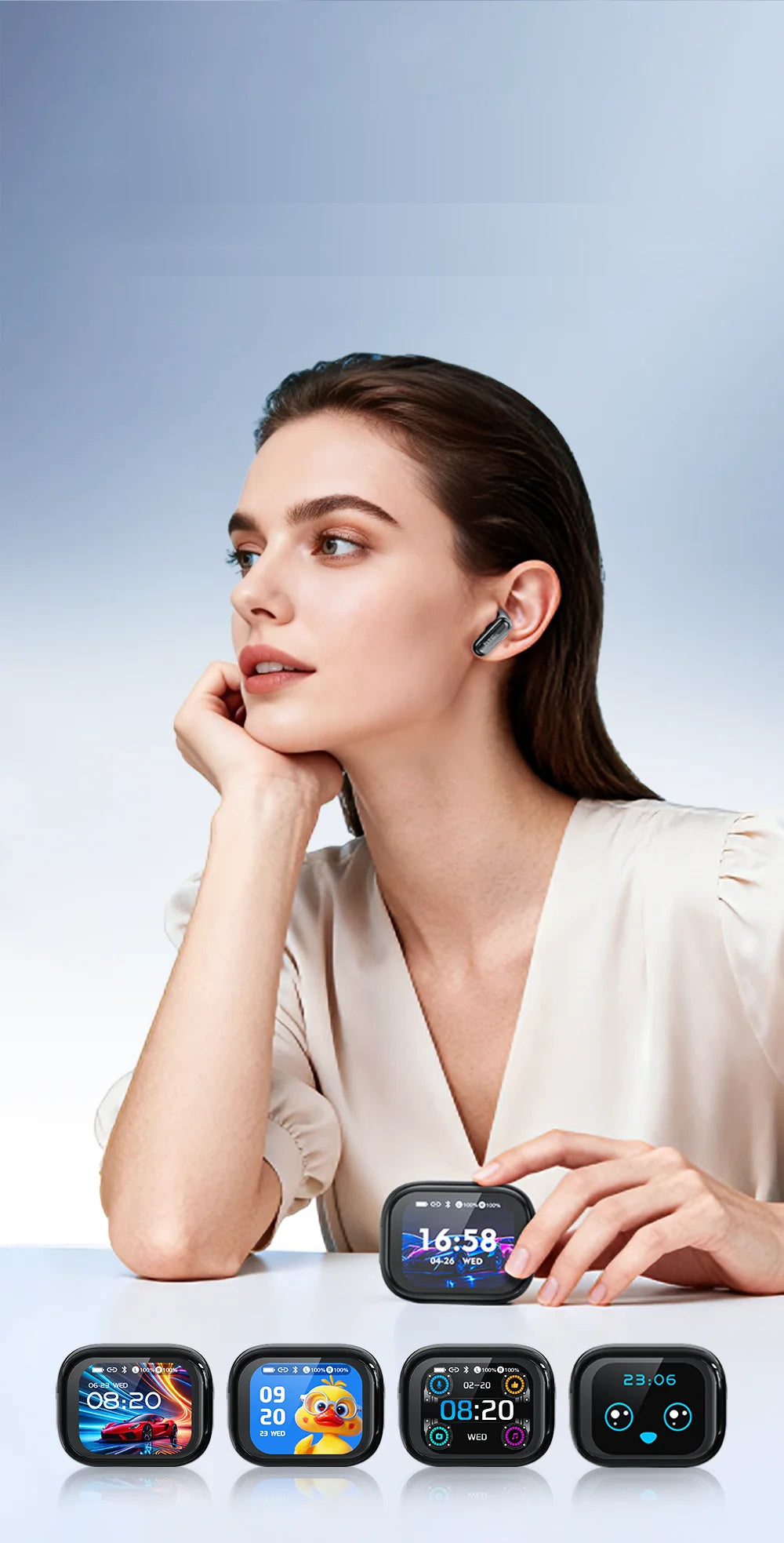 HTC NE68 Auricolari intraurali Bluetooth schermo HD e traduzione AI