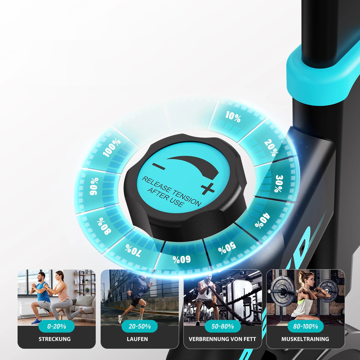 Cyclette con resistenza regolabile e app