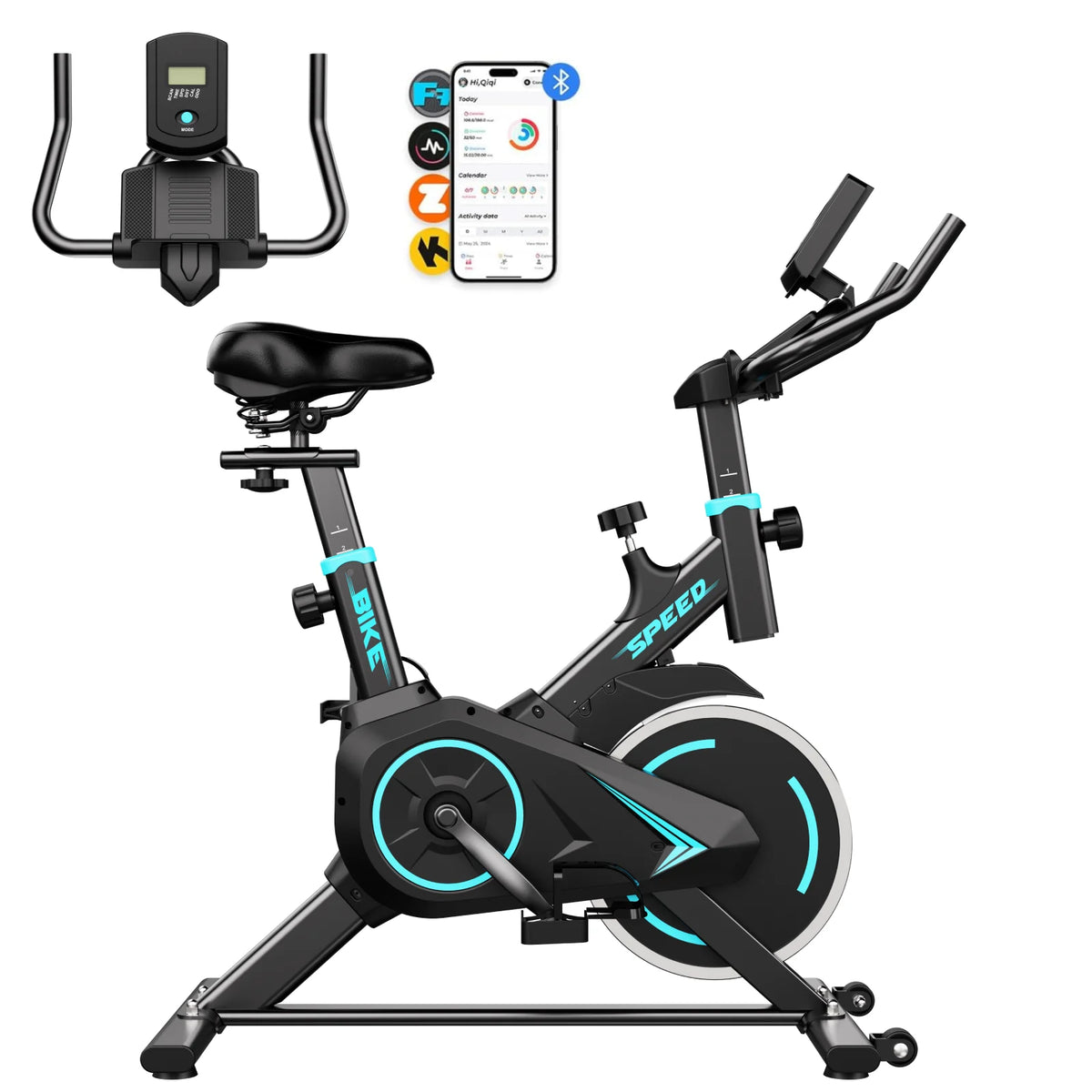 Cyclette con resistenza regolabile e app