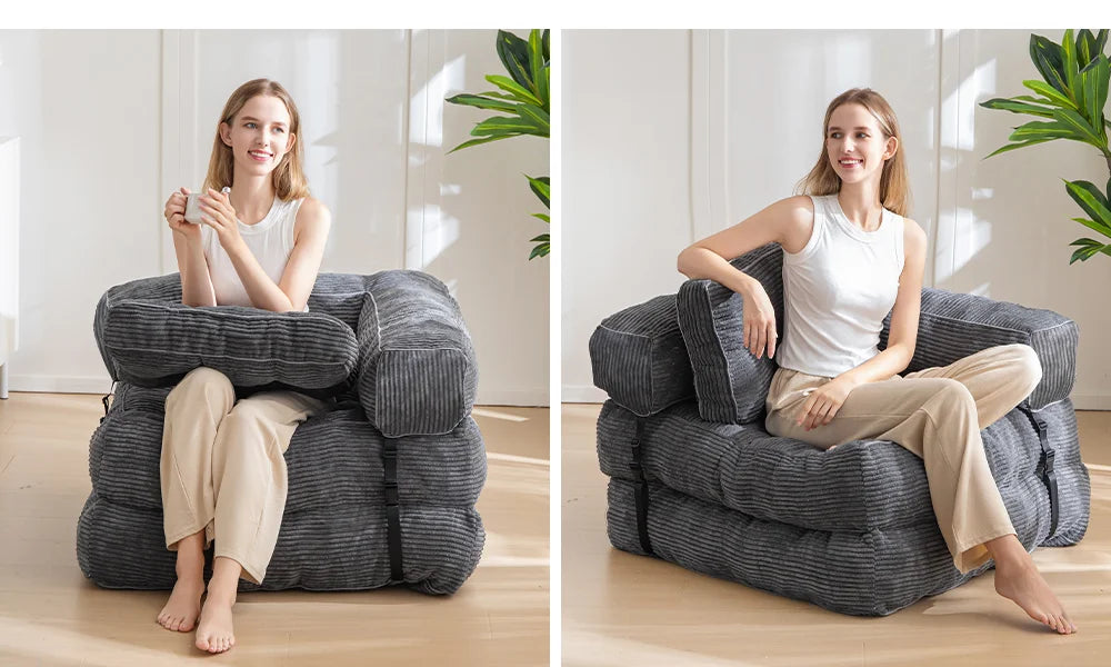 Divanoletto pieghevole in velluto con schiuma memory