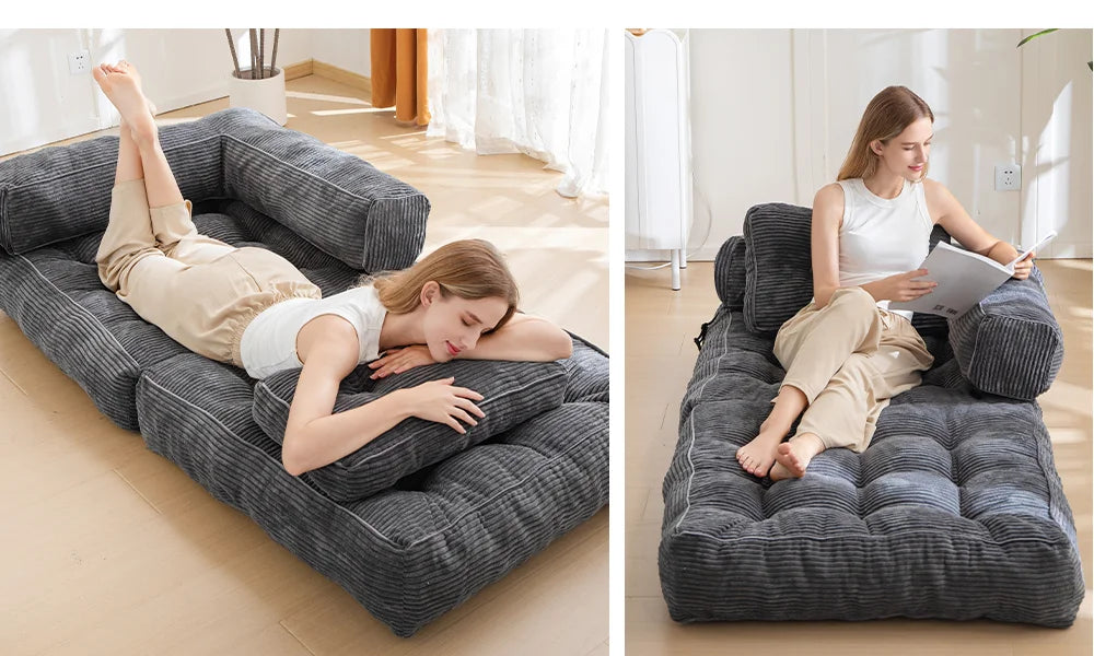 Divanoletto pieghevole in velluto con schiuma memory