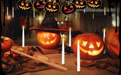 Candele LED galleggianti 12pz | Effetto tremolante con bacchetta