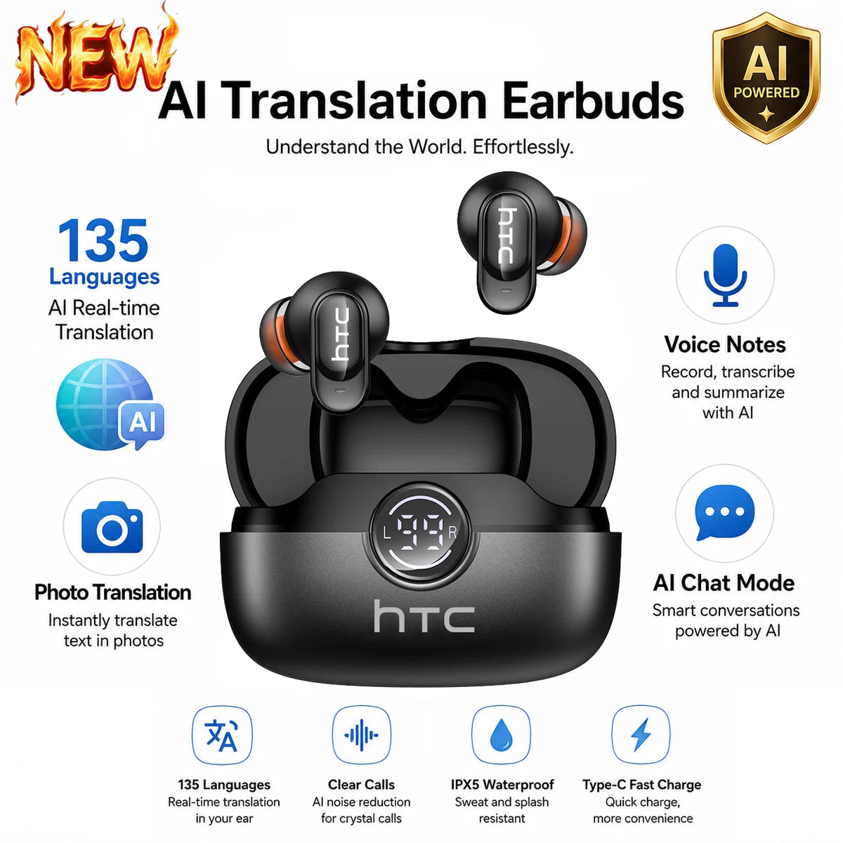 NE79 TWS cuffie Bluetooth in-ear — low latency e bassi HiFi