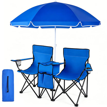 Sedia pieghevole doppia 270kg con parasole