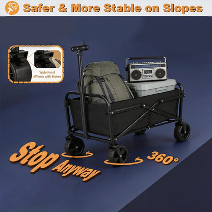 Carrello pieghevole da campeggio – 75 kg di capacità e 50L portatile per spiaggia e outdoor