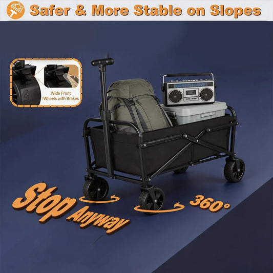 Carrello pieghevole da campeggio – 75 kg di capacità e 50L portatile per spiaggia e outdoor