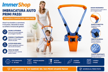 Imbracatura Primi Passi per Bambini – Più sicurezza e supporto mentre imparano a camminare