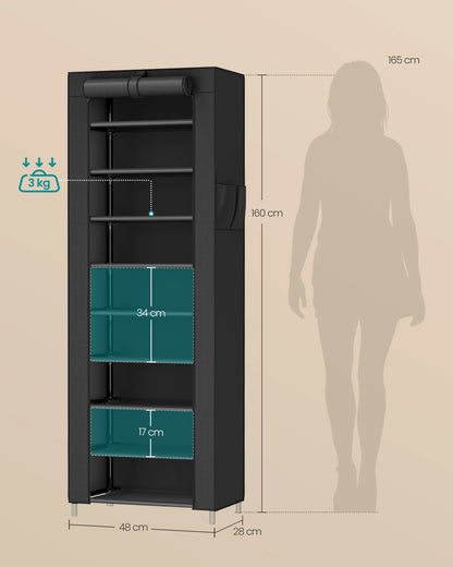 SONGMICS Scarpiera verticale 10 ripiani con copertura