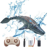 Mosasauro RC galleggiante con spruzzo d'acqua e luci