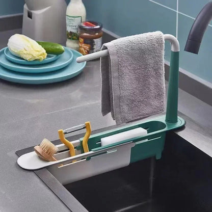 Scolapiatti per lavabo telescopico - porta spugna