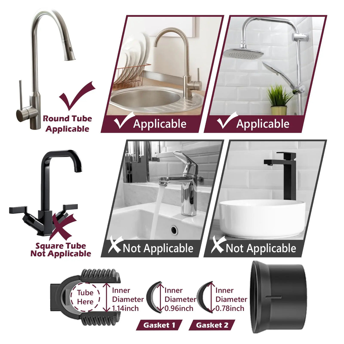 Organizer rubinetto cucina regolabile per tubi 0.7-1.1inch