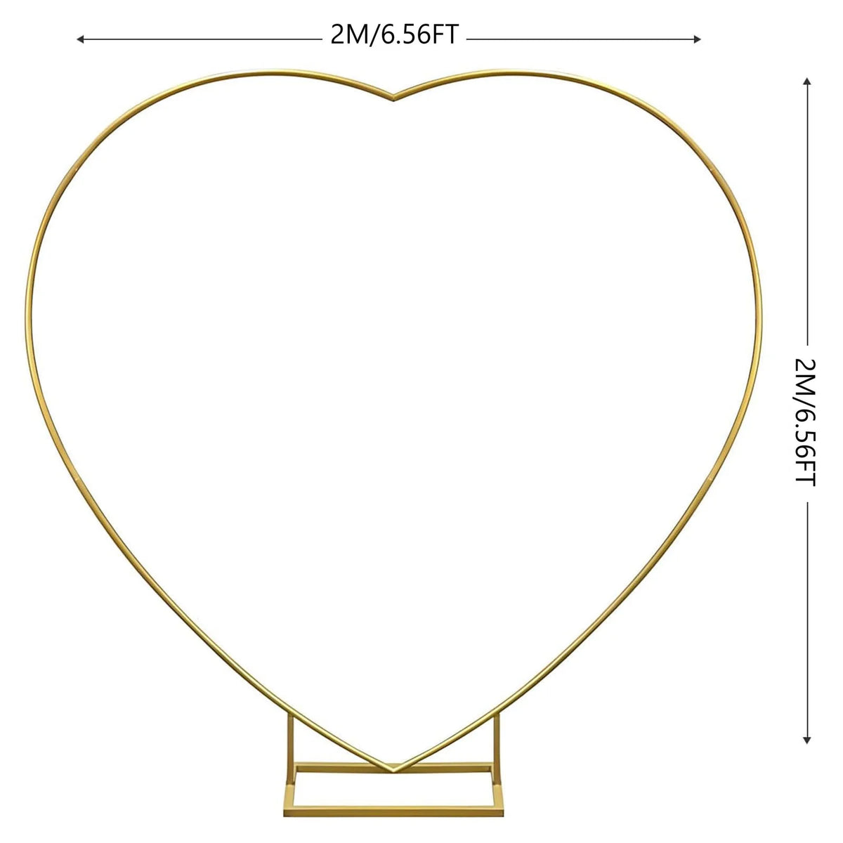 Arco a cuore 2x2m in metallo dorato elegante