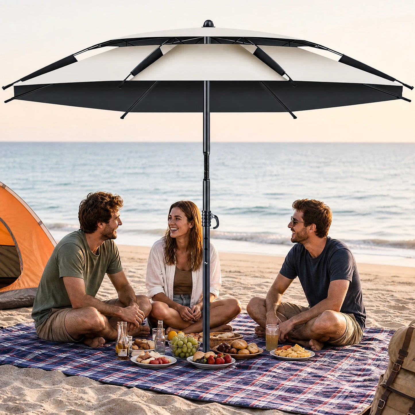 Ombrellone 220 cm con protezione UV e doppio strato