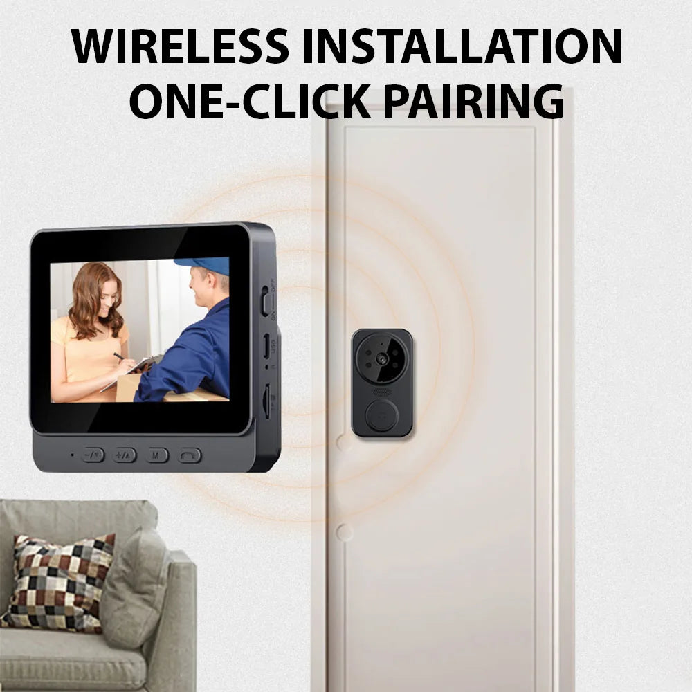 Campanello video 4,3'' IPS con interfono 2.4G wireless