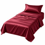Set lenzuolo e federa in cotone puro, righe rosse
