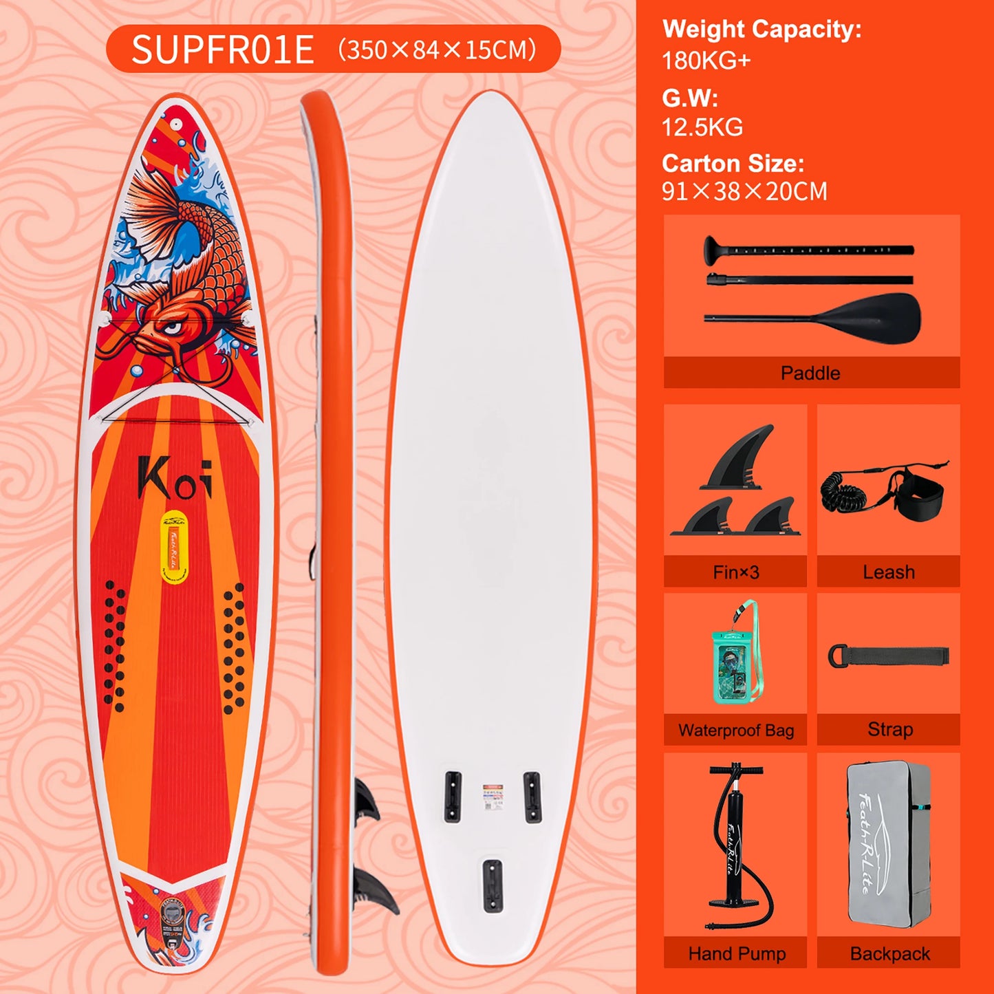 Feath-R-Lite 11' SUP gonfiabile - kit accessori
