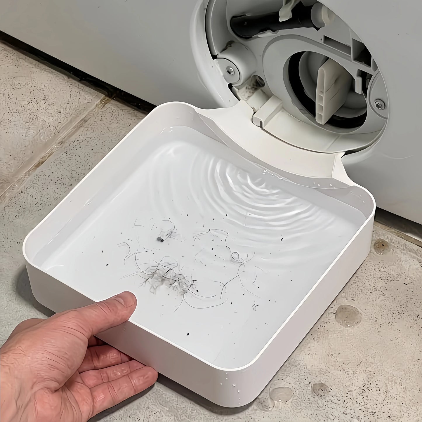 Vaschetta raccogli acqua scarico lavatrice – con filtro lanugine e raccolta oggetti per lavanderia pulita