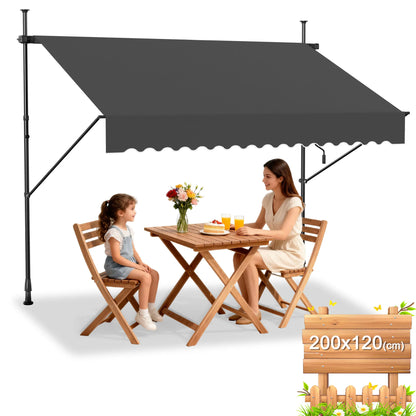 Tenda da Sole Retrattile Senza Fori – Ombra Perfetta per Balcone e Terrazza