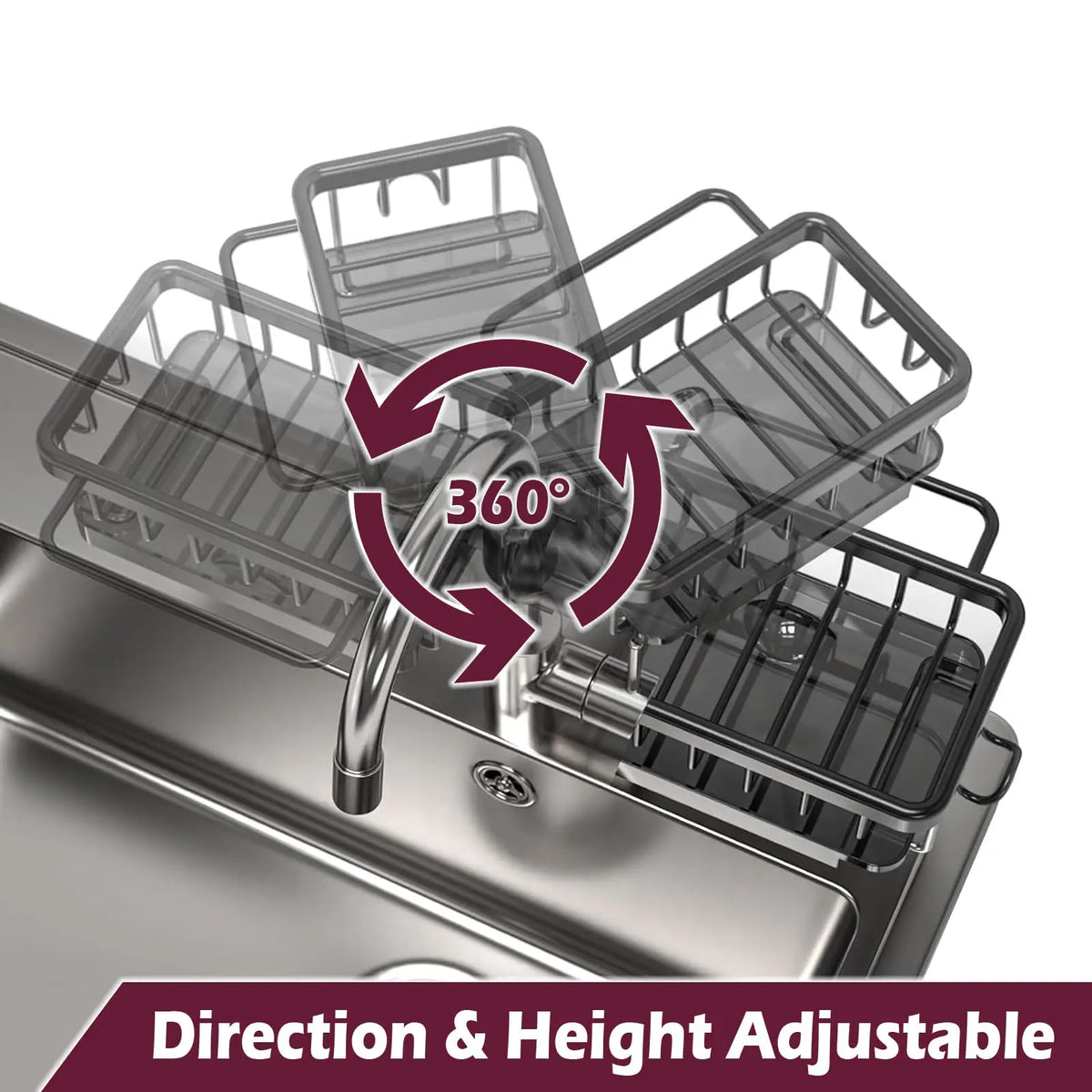Organizer rubinetto cucina regolabile per tubi 0.7-1.1inch
