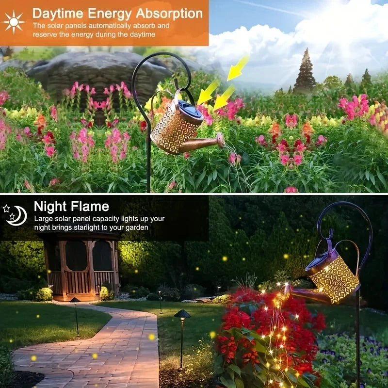 Lanterna Solare Retrò ad Annaffiatoio – L’effetto luminoso decorativo che rende magico ogni giardino