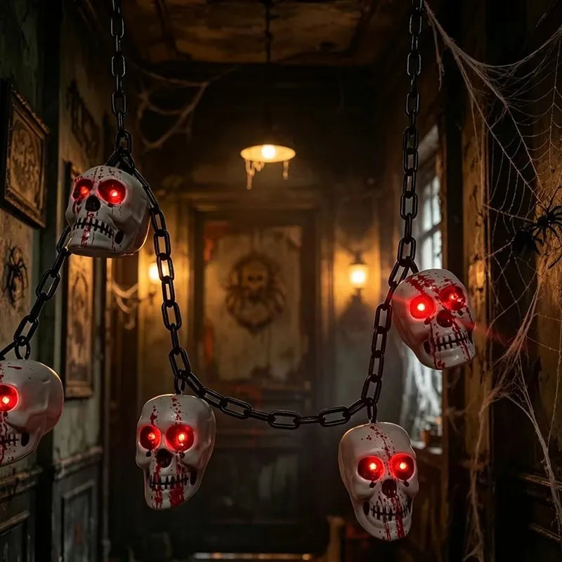 Teschio horror appendibile 1,8 m effetto fantasma