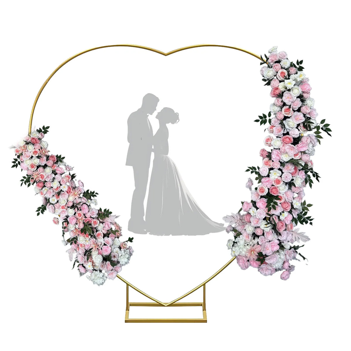 Arco a cuore 2x2m in metallo dorato elegante