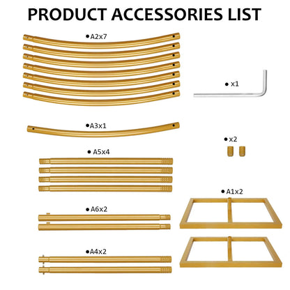 Arco circolare in metallo gold 2,1×2,4 m - riutilizzabile