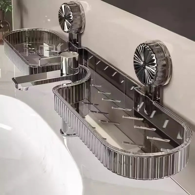Portaoggetti a ventosa per lavabo - montaggio senza fori