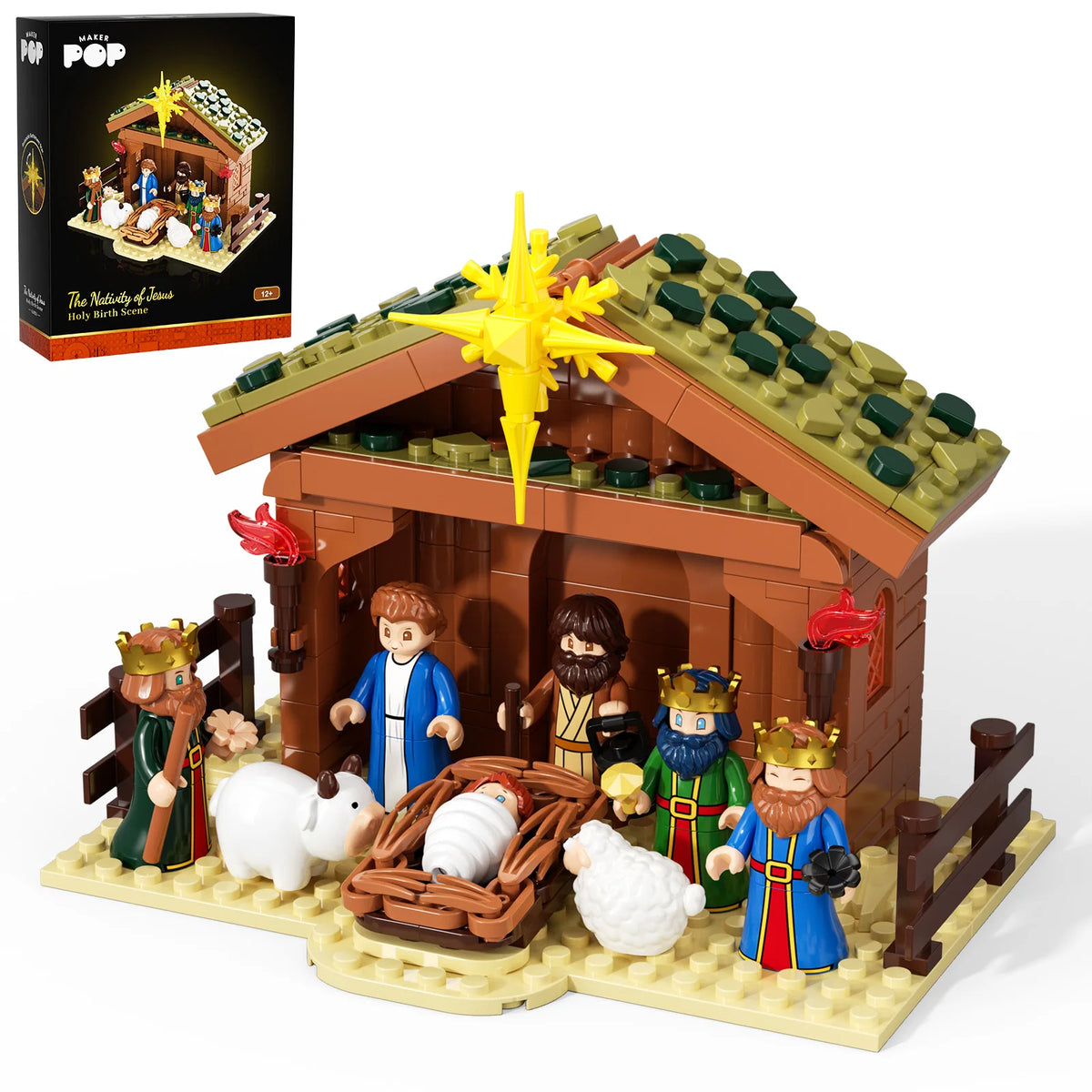 Presepe in mattoncini 281pz con personaggi e stalla