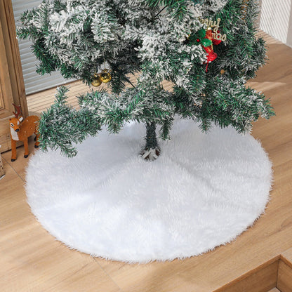 Gonna per albero di Natale in peluche bianco soffice