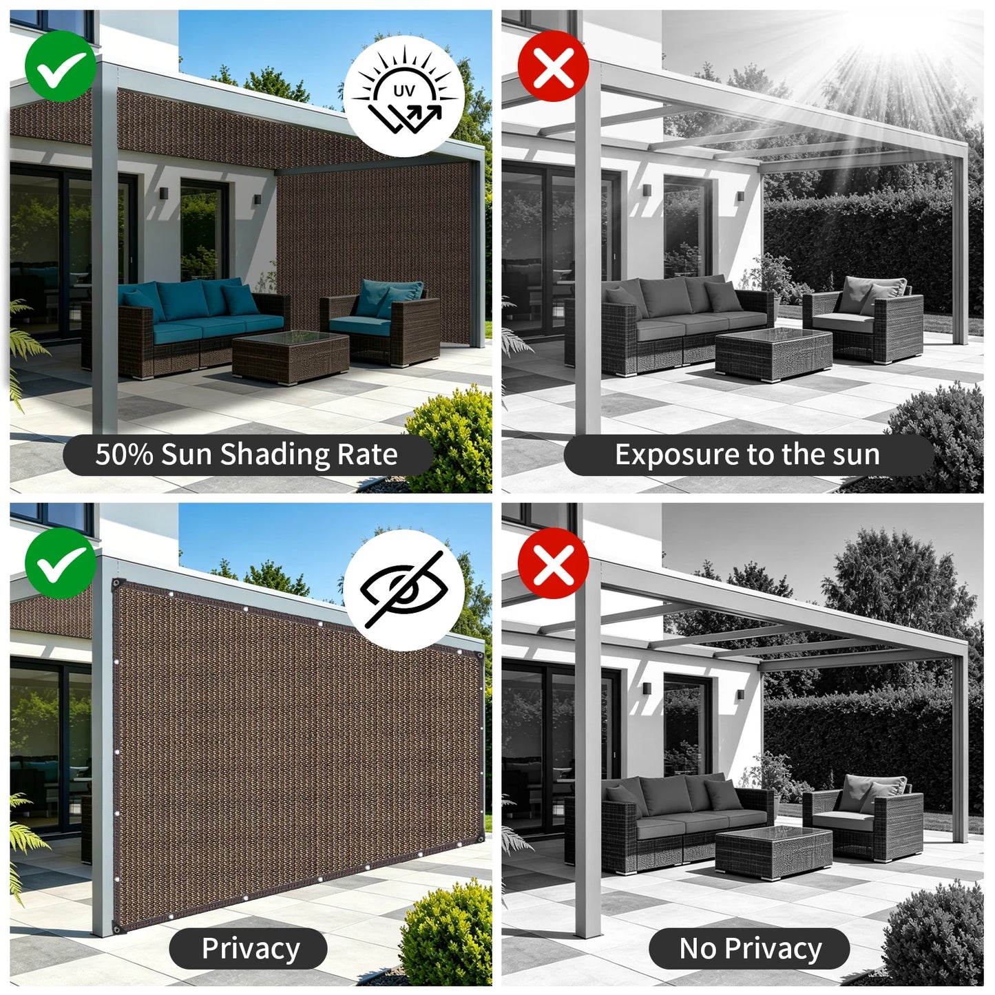 Rete ombreggiante 50% anti-UV in HDPE - nero