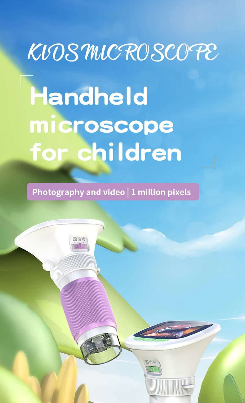 Microscopio tascabile per bambini con schermo 2,4 pollici HD