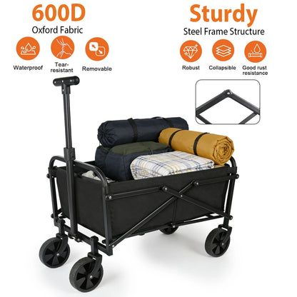 Carrello pieghevole da campeggio – 75 kg di capacità e 50L portatile per spiaggia e outdoor