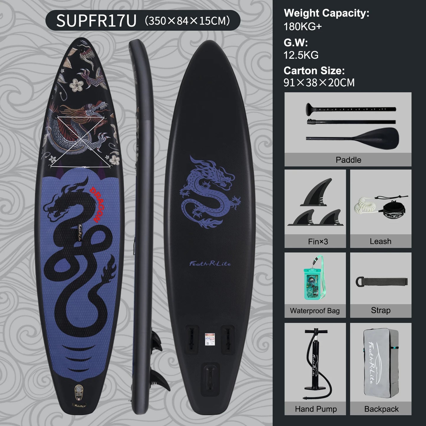 Feath-R-Lite 11' SUP gonfiabile - kit accessori