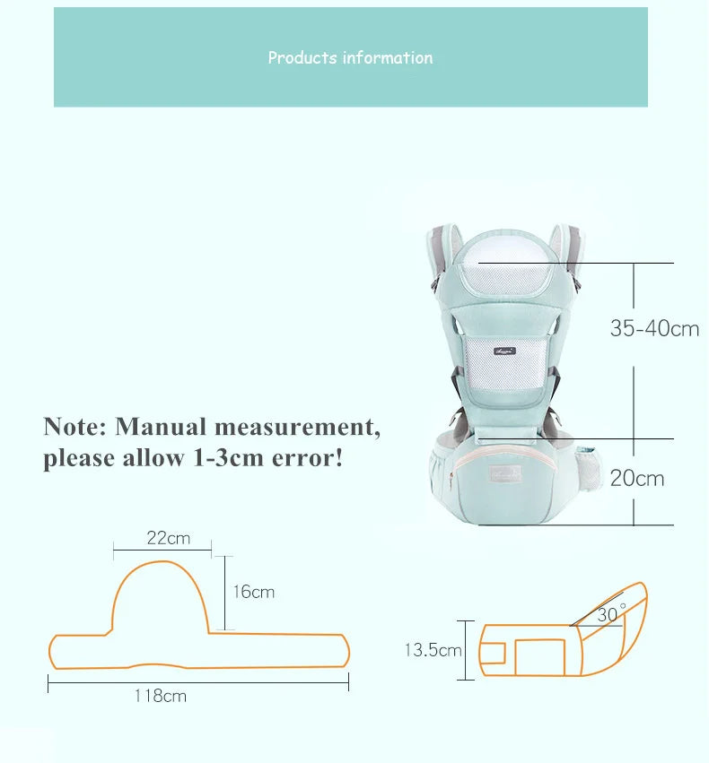 Marsupio ergonomico con sgabello da vita multiuso