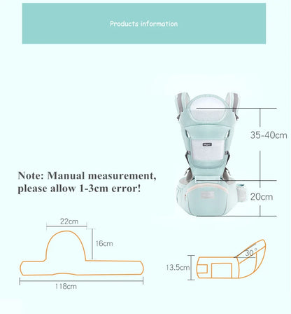 Marsupio ergonomico con sgabello da vita multiuso