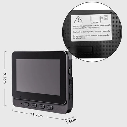 Campanello video 4,3'' IPS con interfono 2.4G wireless