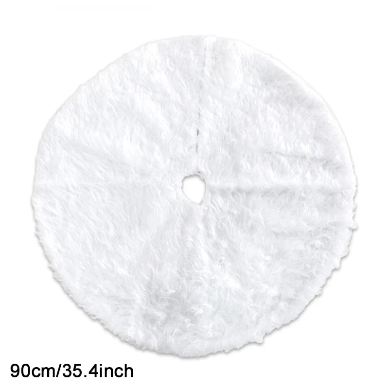 Gonna per albero di Natale in peluche bianco soffice