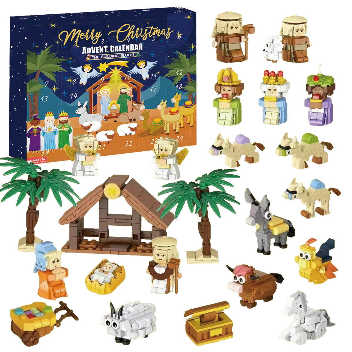 Calendario dell'Avvento DIY con Natività in mattoncini 24 giorni