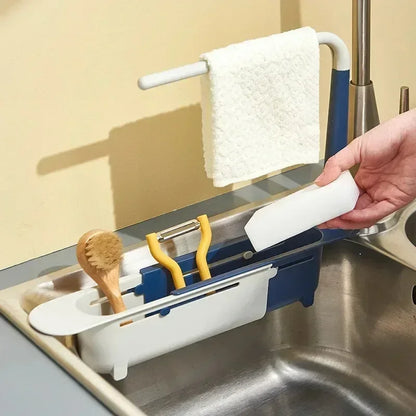Scolapiatti per lavabo telescopico - porta spugna