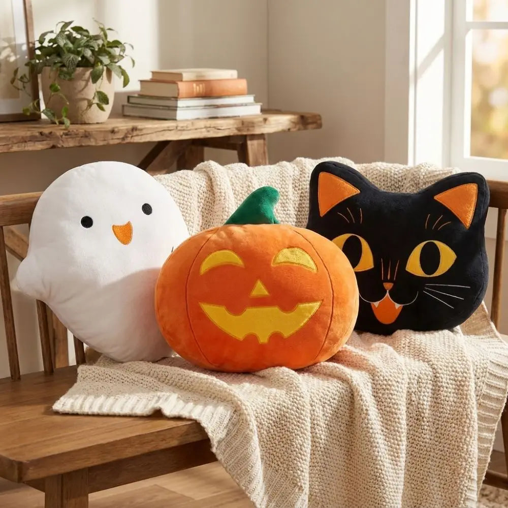 Cuscino Halloween Gatto Nero morbido in PP