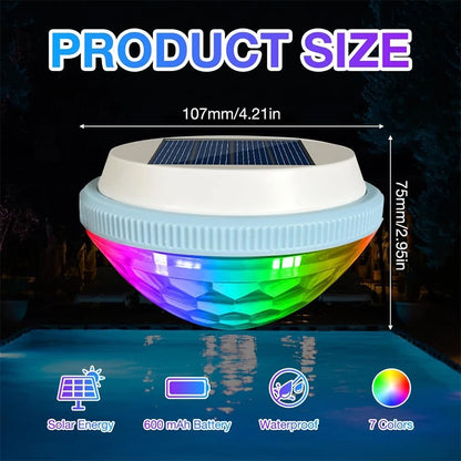 Luce Solare Galleggiante RGB per Piscina – Crea ogni sera un’atmosfera magica e colorata direttamente sull’acqua