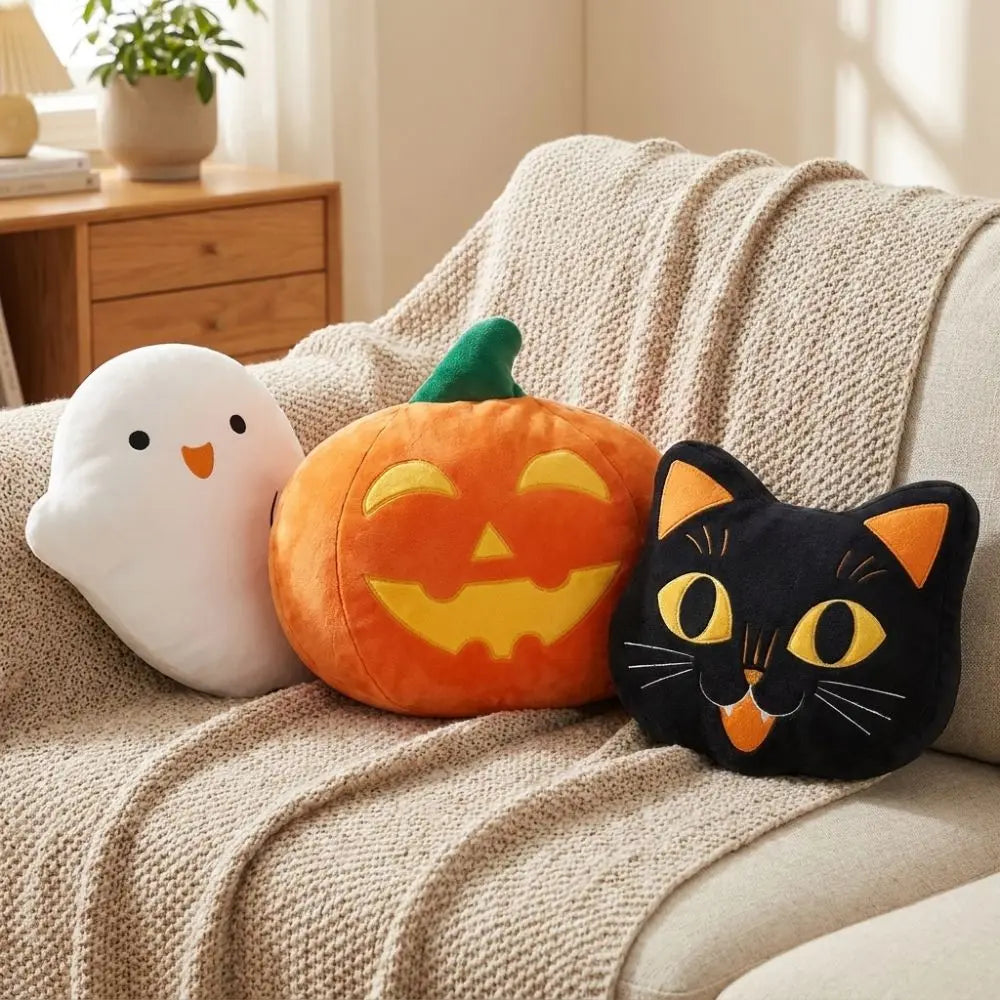 Cuscino Halloween Gatto Nero morbido in PP
