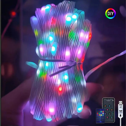 Luci LED Fairy Bluetooth DIY RGB indirizzabili 5-20m