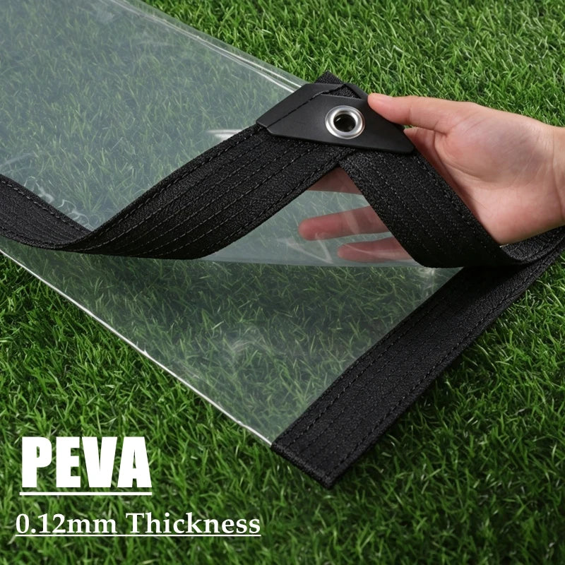 Telo in PET 0,12 mm trasparente con occhielli anti-pioggia