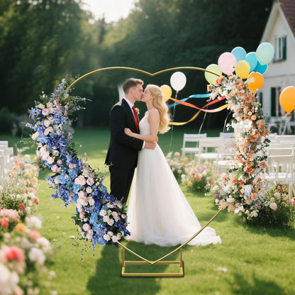 Arco a cuore 2x2m in metallo dorato elegante